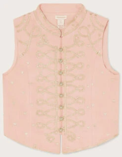 MONSOON Land Of Wonder Embroidered Heart Drummer Waistcoat Pink