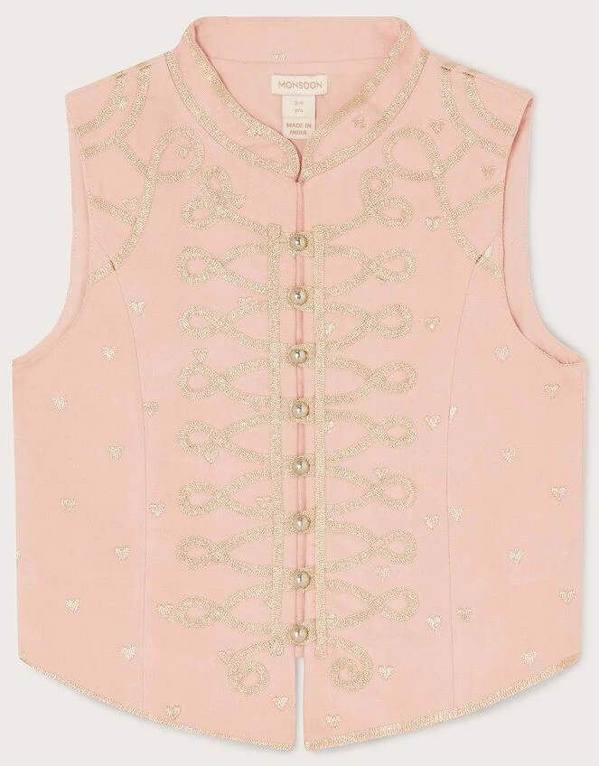 MONSOON Land Of Wonder Embroidered Heart Drummer Waistcoat Pink 1 MONSOON Land Of Wonder Embroidered Heart Drummer Waistcoat Pink