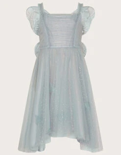 MONSOON Land Of Wonder Butterfly Wings Glitter Dress Grey