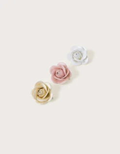 Shimmer Garden Flower Hair Clips Set Of Three