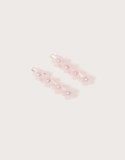 Diamante Flower Hair Clips Set Of Two