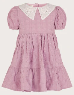 MONSOON Baby Heather Collar Dress Purple