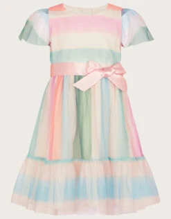 MONSOON Baby Pippa Stripe Tulle Dress Multi