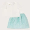 Baby Jacquard Skirt And Top Set Green