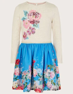 MONSOON Floral Horse 2-in-1 Dress Blue