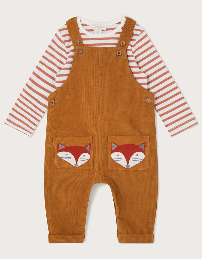MONSOON Newborn Fox Dungarees Camel 1 MONSOON Newborn Fox Dungarees Camel