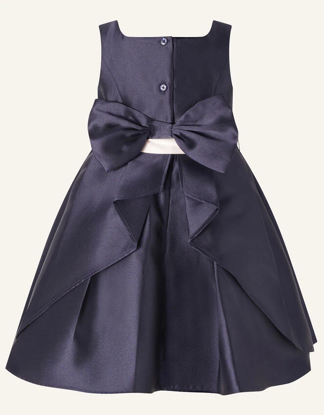 MONSOON Baby Audrey Duchess Twill Dress Blue 2 MONSOON Baby Audrey Duchess Twill Dress Blue - Image 2