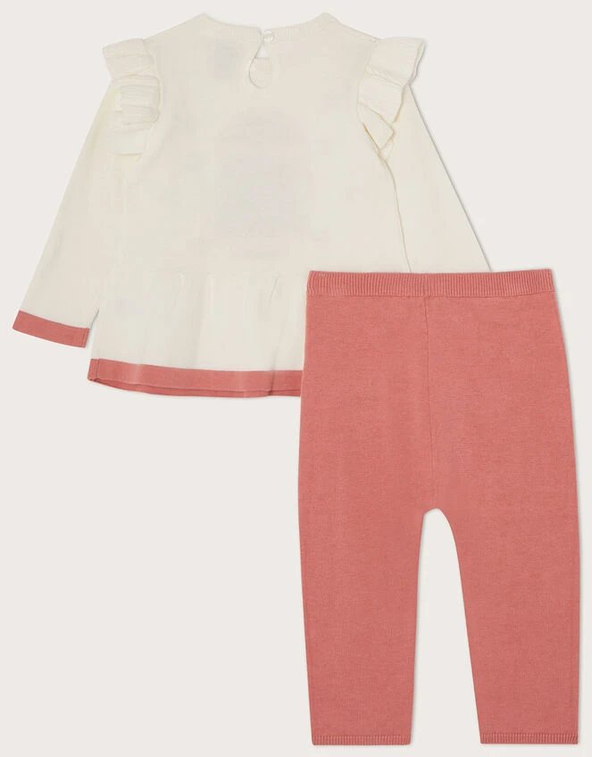 MONSOON Baby Owl Knitted Top And Legging Set Ivory 2 MONSOON Baby Owl Knitted Top And Legging Set Ivory - Image 2