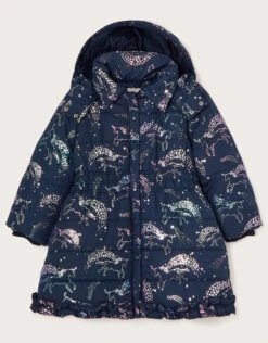 MONSOON Foil Unicorn Padded Coat With Faux Fur Collar Multi -MONSOON Sales Store 02 41404529 3