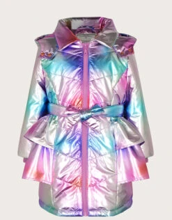 MONSOON Rainbow Metallic Padded Coat With Hood Pink 7 MONSOON Rainbow Metallic Padded Coat With Hood Pink -MONSOON Sales Store 02 41405612 3