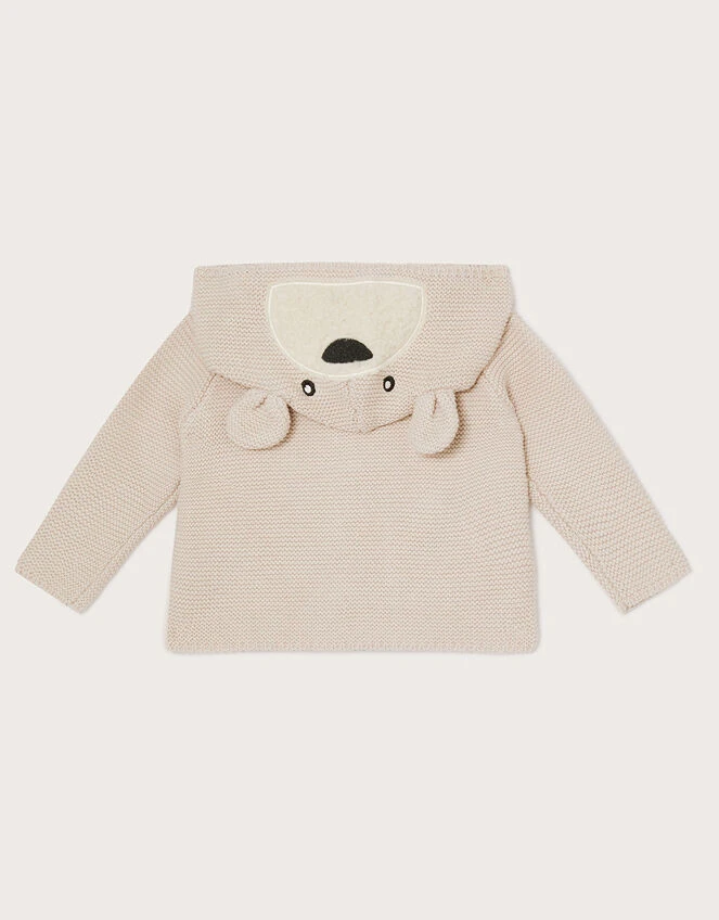MONSOON Newborn Benny Bear Cardigan In Sustainable Cotton Ivory 2 MONSOON Newborn Benny Bear Cardigan In Sustainable Cotton Ivory - Image 2