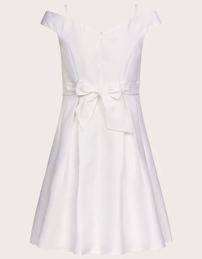 MONSOON Duchess Twill Bardot Prom Dress Ivory 2 MONSOON Duchess Twill Bardot Prom Dress Ivory - Image 2