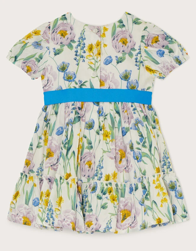 MONSOON Baby Pretty Floral Print Dress Blue 2 MONSOON Baby Pretty Floral Print Dress Blue - Image 2