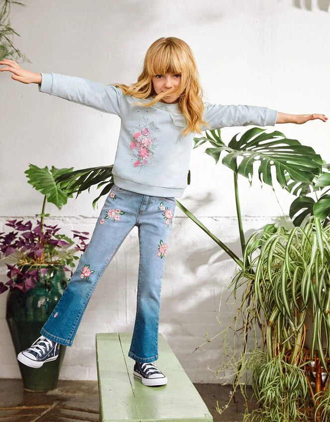 MONSOON Frill Collar Sweatshirt Blue 2 MONSOON Frill Collar Sweatshirt Blue - Image 2