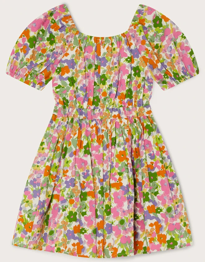 MONSOON Bright Floral Printed Dress Green 2 MONSOON Bright Floral Printed Dress Green - Image 2