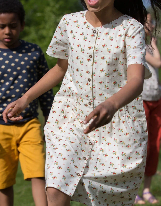 Little Green Radicals Spring Flowers Button Through Dress Multi 2 Little Green Radicals Spring Flowers Button Through Dress Multi - Image 2