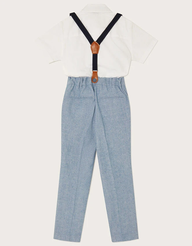 MONSOON Nathan Trousers, Shirt And Tie Set With Braces Blue 2 MONSOON Nathan Trousers, Shirt And Tie Set With Braces Blue - Image 2