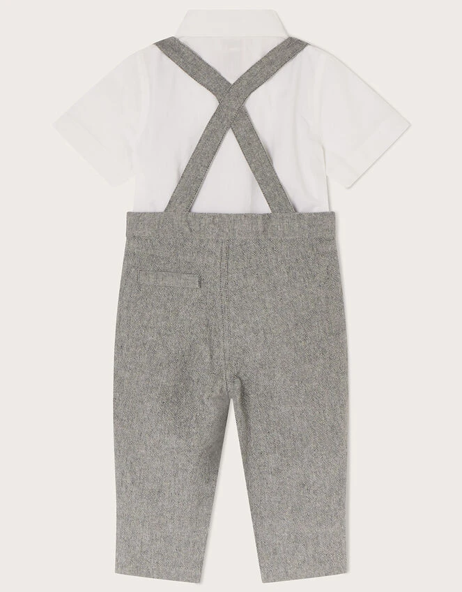 MONSOON Newborn Billy Braces And Trousers Set Grey 2 MONSOON Newborn Billy Braces And Trousers Set Grey - Image 2