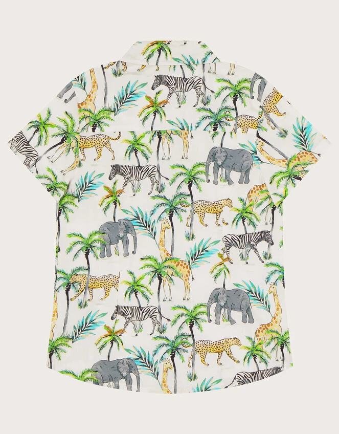 MONSOON Safari Print Short Sleeve Shirt WWF-UK Collaboration Ivory 2 MONSOON Safari Print Short Sleeve Shirt WWF-UK Collaboration Ivory - Image 2