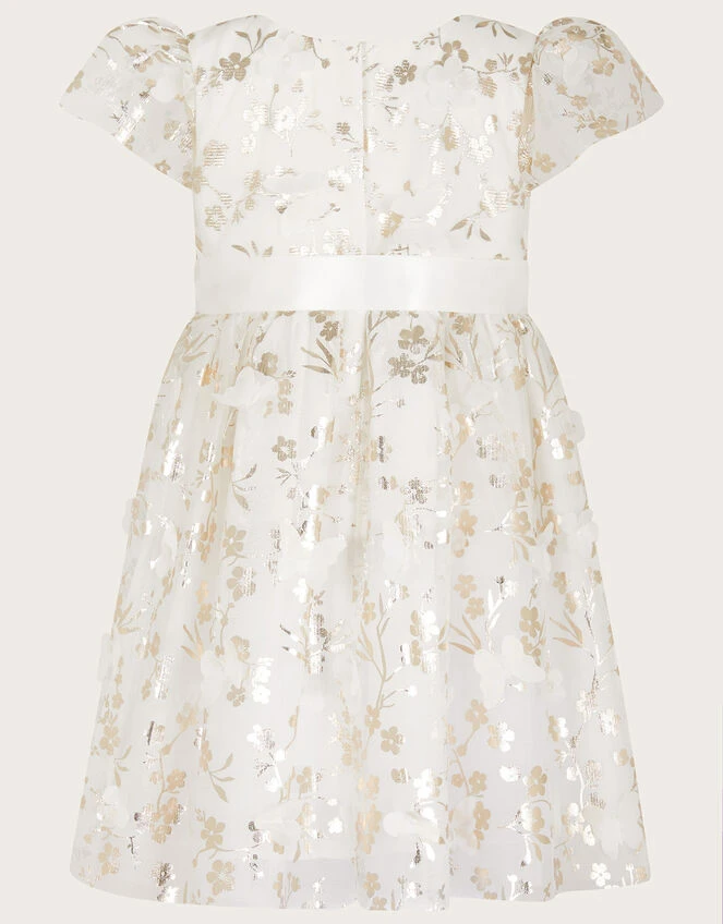 MONSOON Baby Mary-Kate Foil Butterfly 3D Dress Ivory 3 MONSOON Baby Mary-Kate Foil Butterfly 3D Dress Ivory - Image 3