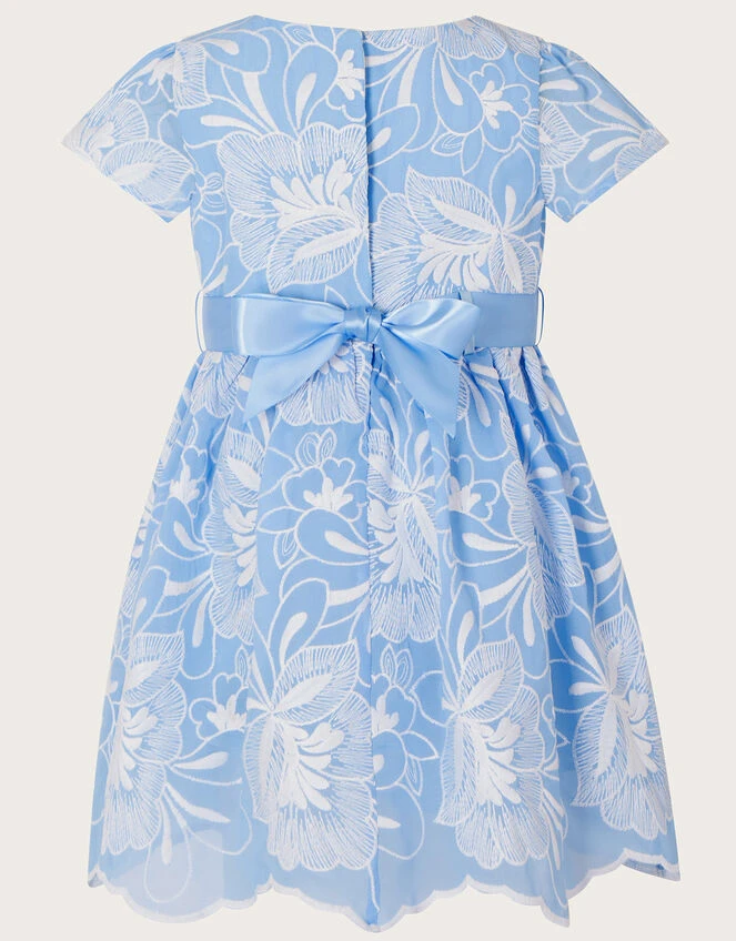 MONSOON Baby Mallory Embroidered Dress Blue 2 MONSOON Baby Mallory Embroidered Dress Blue - Image 2