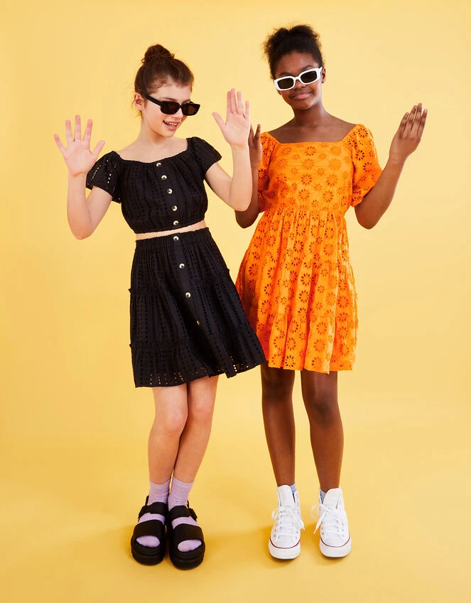 MONSOON Broderie Top And Skirt Set Black 2 MONSOON Broderie Top And Skirt Set Black - Image 2