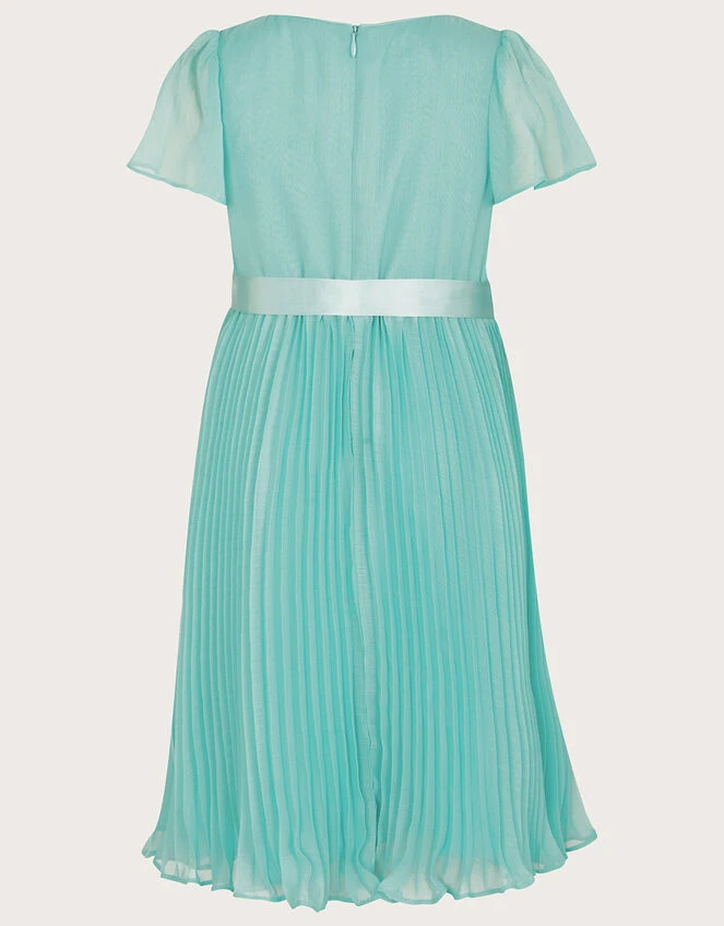 MONSOON Angel Pleat Sequin Dress Teal 2 MONSOON Angel Pleat Sequin Dress Teal - Image 2