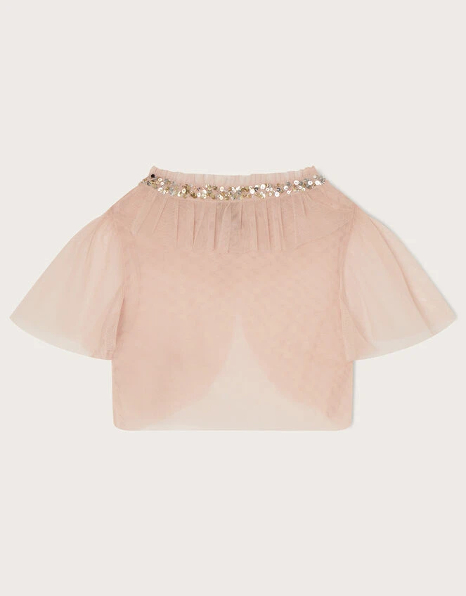 MONSOON Land Of Wonder Short Tulle Cape Jacket Pink 2 MONSOON Land Of Wonder Short Tulle Cape Jacket Pink - Image 2