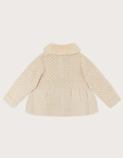 MONSOON Baby Cable Knit Cardigan With Faux Fur Collar Camel 6 MONSOON Baby Cable Knit Cardigan With Faux Fur Collar Camel -MONSOON Sales Store 03 41217935 4