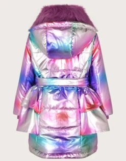 MONSOON Rainbow Metallic Padded Coat With Hood Pink 8 MONSOON Rainbow Metallic Padded Coat With Hood Pink -MONSOON Sales Store 03 41405612 4