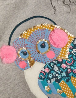 MONSOON Owl Long Sleeve T-Shirt In Sustainable Cotton Grey -MONSOON Sales Store 03 41429420 4