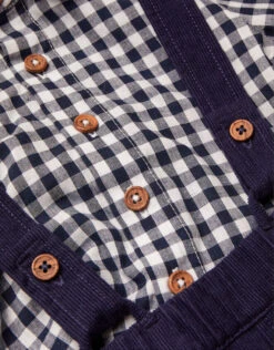 MONSOON Newborn David Dungaree And Gingham Shirt Set Blue 6 MONSOON Newborn David Dungaree And Gingham Shirt Set Blue -MONSOON Sales Store 03 41614606 4