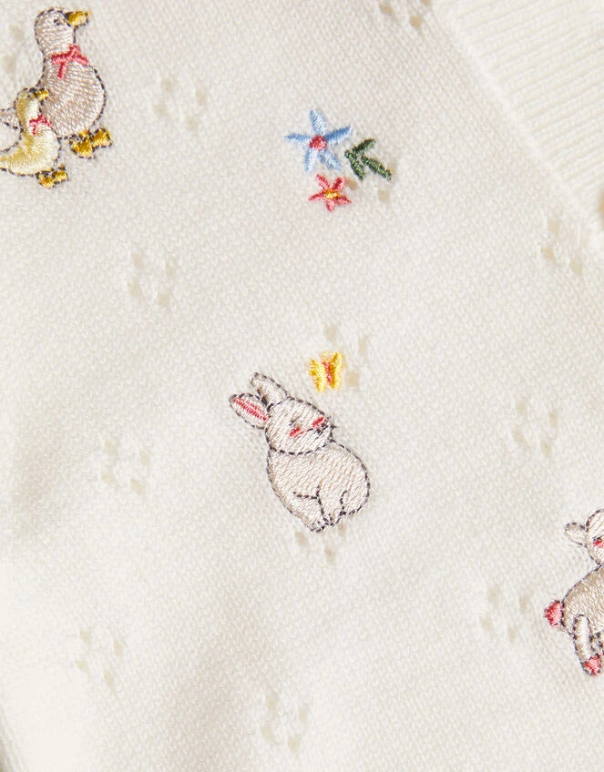 MONSOON Newborn Farm Animals Cardigan Ivory 3 MONSOON Newborn Farm Animals Cardigan Ivory - Image 3