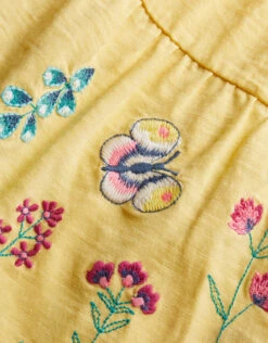 MONSOON Baby Jersey Broderie Sleeves Floral Dress Yellow -MONSOON Sales Store 03 51215358 4