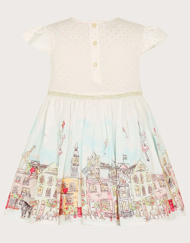 MONSOON Baby London Scene 2-in-1 Dress Ivory 2 MONSOON Baby London Scene 2-in-1 Dress Ivory - Image 2