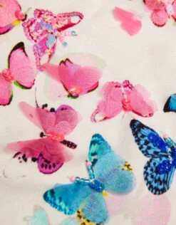 MONSOON Butterfly Frill Long Sleeve T-Shirt Ivory -MONSOON Sales Store 03 51305426 4