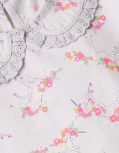 MONSOON Unicorn Ditsy Collar Summer Short Pyjama Set Blue -MONSOON Sales Store 03 51308902 4