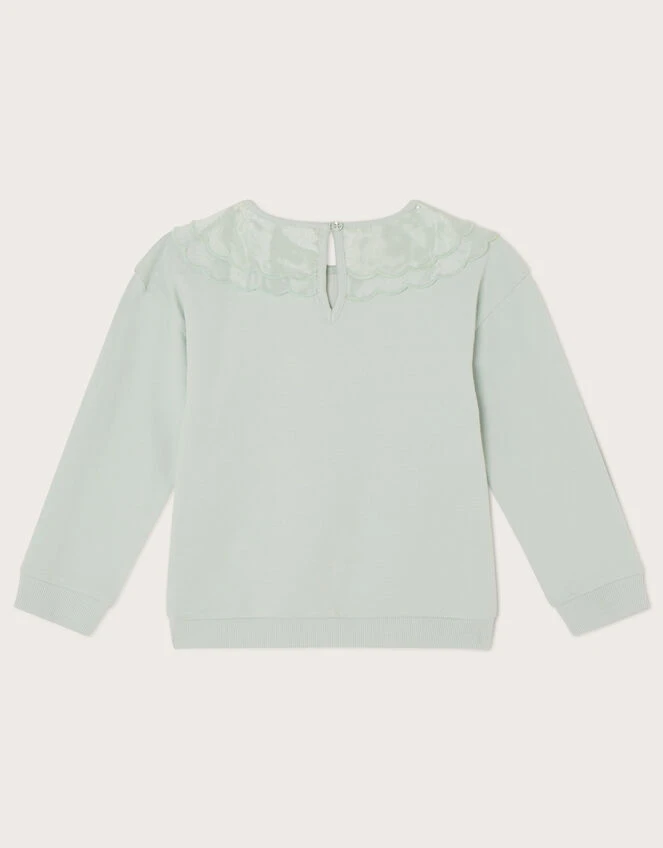MONSOON Frill Collar Sweatshirt Blue 3 MONSOON Frill Collar Sweatshirt Blue - Image 3