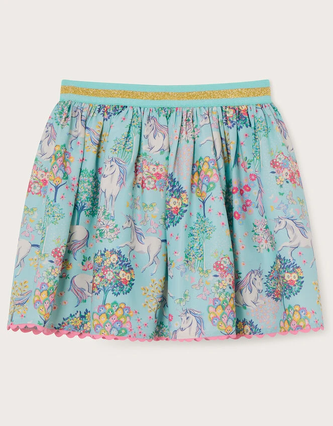 MONSOON Unicorn Print Skirt Blue 2 MONSOON Unicorn Print Skirt Blue - Image 2