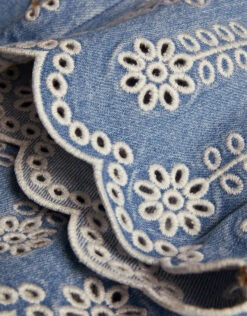 MONSOON Broderie Schiffli Denim Shorts Blue -MONSOON Sales Store 03 51323002 4