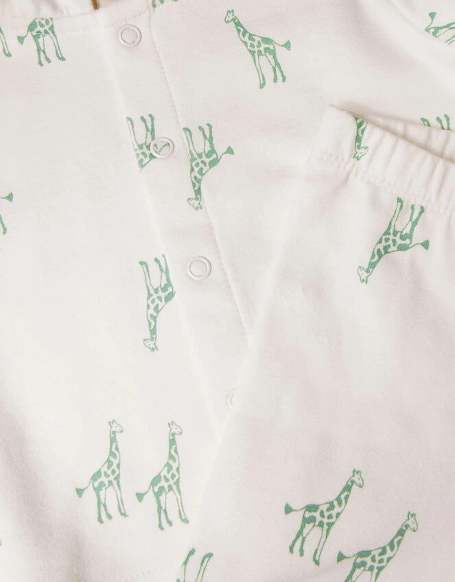 MONSOON Newborn Giraffe Print Hooded Set Ivory 3 MONSOON Newborn Giraffe Print Hooded Set Ivory - Image 3
