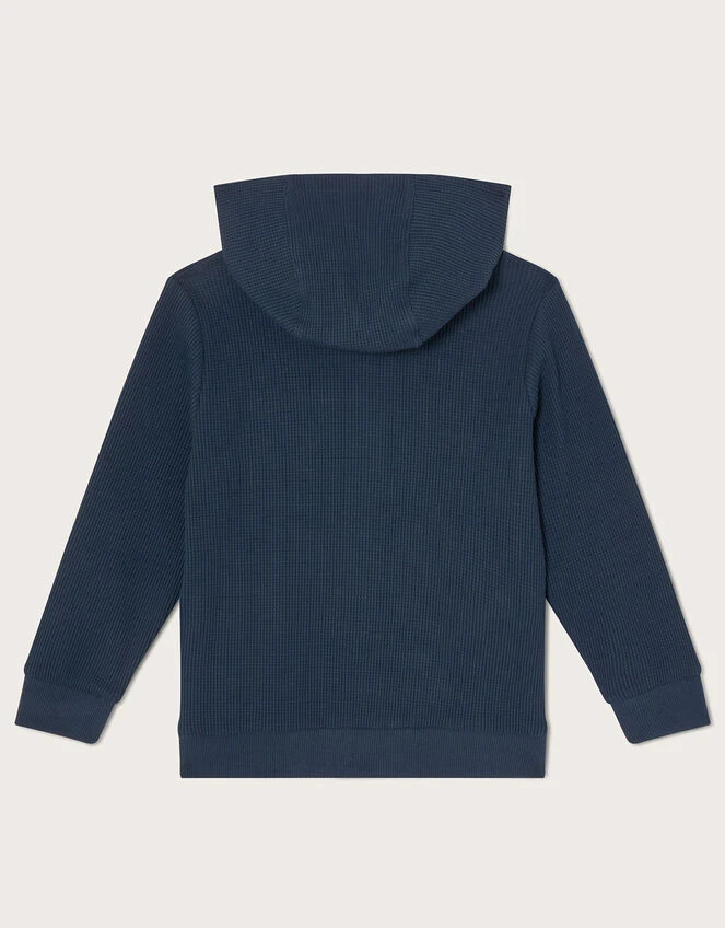 MONSOON Textured Zip Through Hoody Blue 3 MONSOON Textured Zip Through Hoody Blue - Image 3