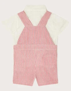 MONSOON Newborn Stripe Dungarees And Shirt Set Red 6 MONSOON Newborn Stripe Dungarees And Shirt Set Red -MONSOON Sales Store 03 51417214 3