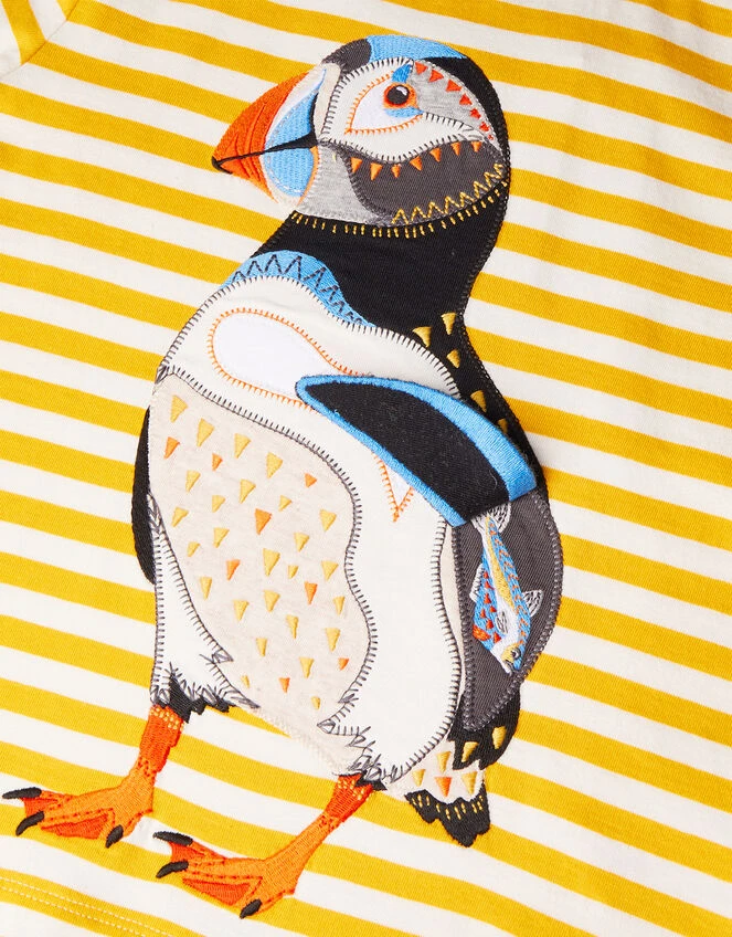 MONSOON Puffin Stripe T-Shirt WWF-UK Collaboration Yellow 3 MONSOON Puffin Stripe T-Shirt WWF-UK Collaboration Yellow - Image 3