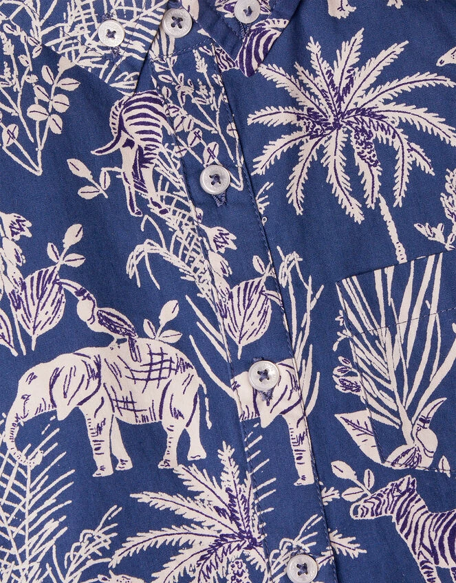 MONSOON Safari Animal Print Shirt WWF-UK Collaboration Blue 3 MONSOON Safari Animal Print Shirt WWF-UK Collaboration Blue - Image 3