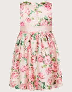 MONSOON Baby Rose Print Satin Dress Pink -MONSOON Sales Store 03 51504412 3