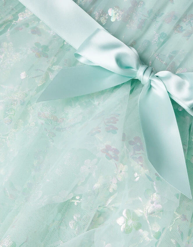 MONSOON Baby Pia Tiered Foil Print Dress Green 3 MONSOON Baby Pia Tiered Foil Print Dress Green - Image 3
