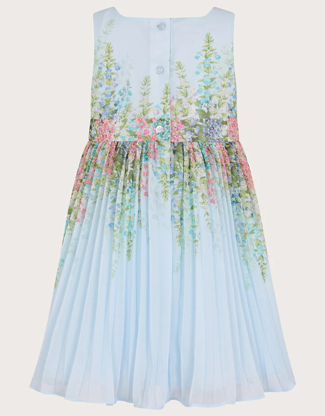 MONSOON Baby Hyacinth Pleated Dress Blue 3 MONSOON Baby Hyacinth Pleated Dress Blue - Image 3
