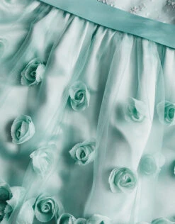 MONSOON Baby Ivy 3D Roses High Low Dress Green -MONSOON Sales Store 03 51512507 4