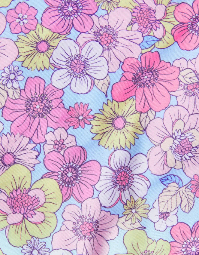 MONSOON Baby Retro Floral Frill Swimsuit Blue 3 MONSOON Baby Retro Floral Frill Swimsuit Blue - Image 3